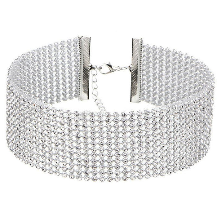 Hip Hop Choker Inlay Rhinestone Collar