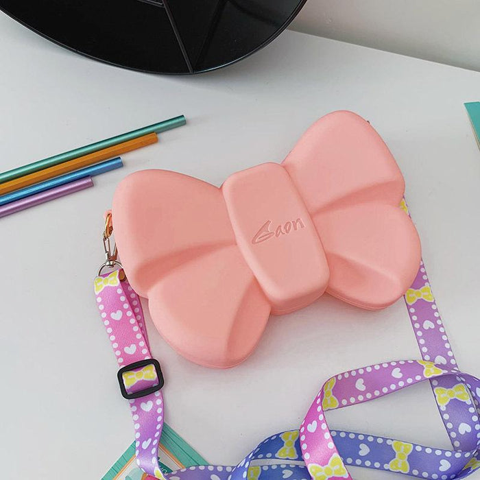 Children Silicone Coin Purse Cute Bow Girl Shoulder Bag