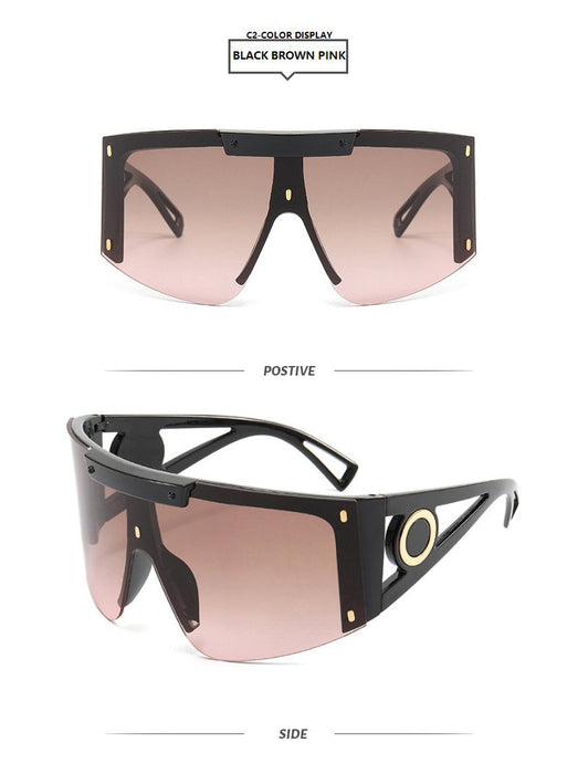 One piece half frame sunglasses