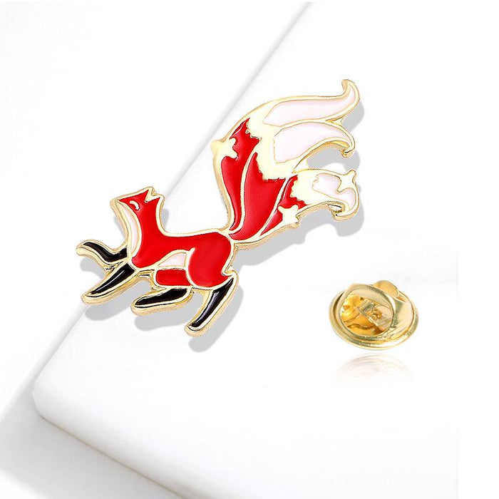 Fox Cartoon Brooch Cute Animal Shirt Pin