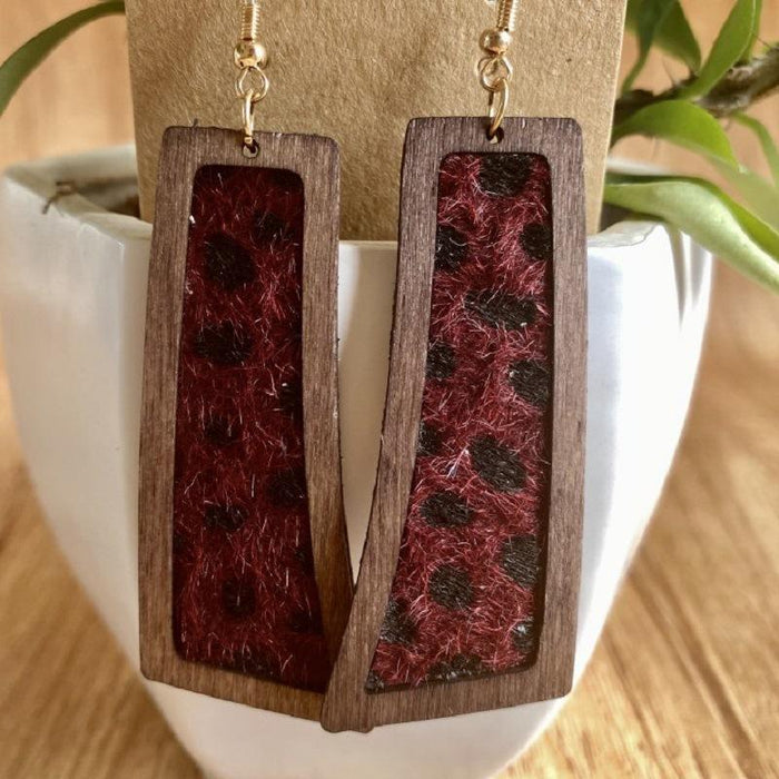 Simple Leopard Print Western Leather Women's Earrings