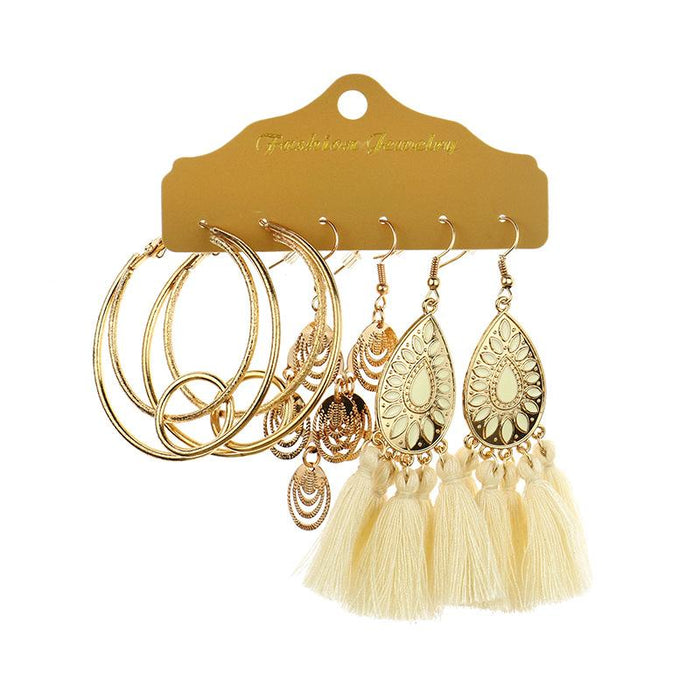 3 pairs/set Earrings Bohemian Style Jewelry X0X36201