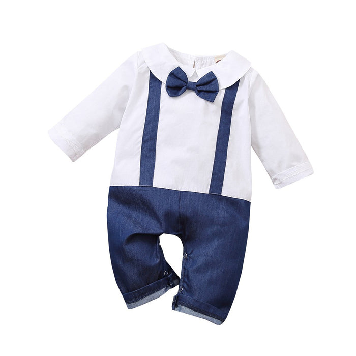 Gentleman fake two piece patchwork khat