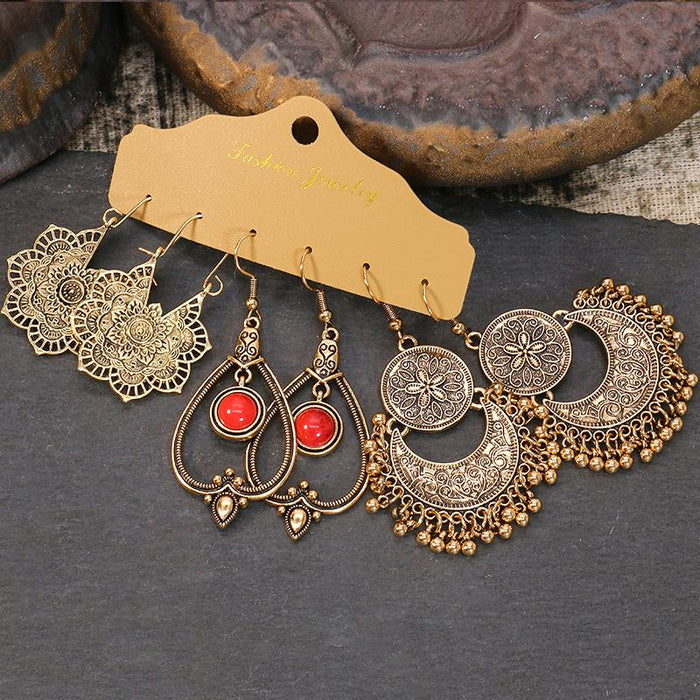 3 pairs/set Earrings Bohemian Style Jewelry X0X36219