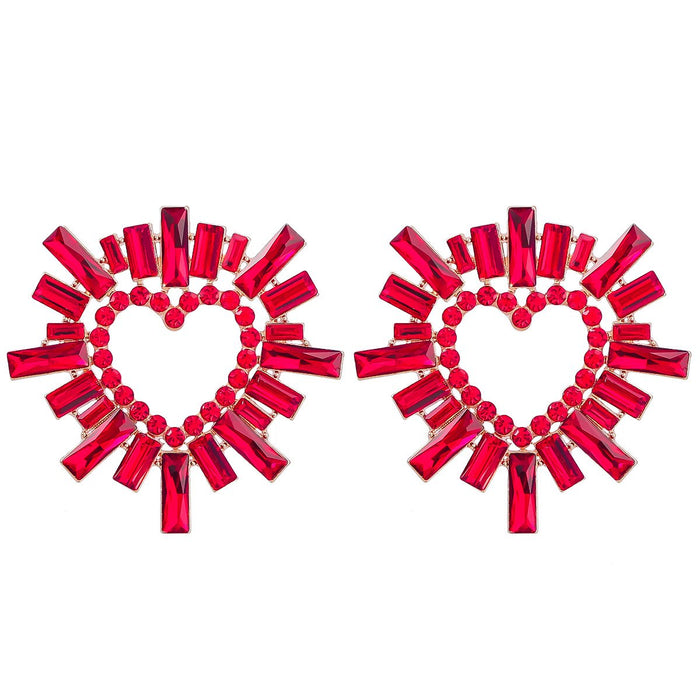 Super Flash Claw Chain Heart Shaped Sunflower Earrings