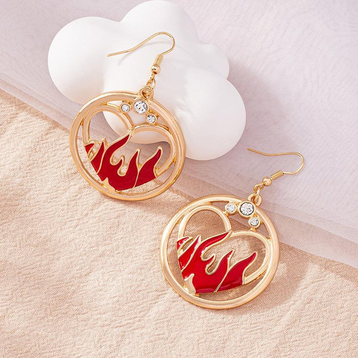 New Personality Red Cutout Women's Earrings