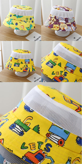 Summer Cartoon Print Children's Outdoor Mesh Hat