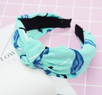 New Flower Headband Women Solid Color Knotted Hairband