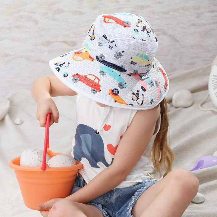 Summer Cartoon Car Children's Sunscreen Fisherman Hat