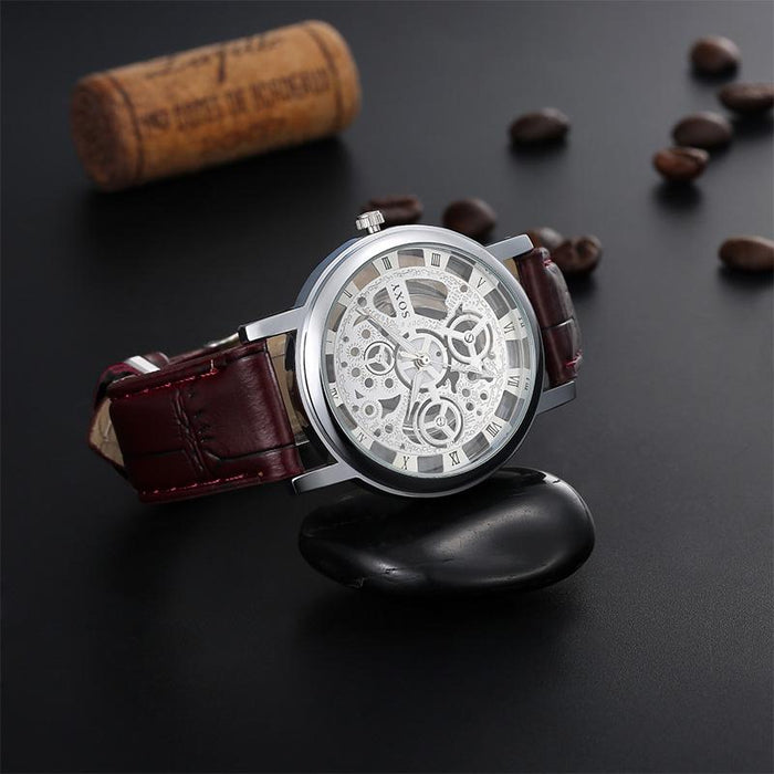 Hollow Steel Watches Men Retro Hombre Quartz Wrist Watch
