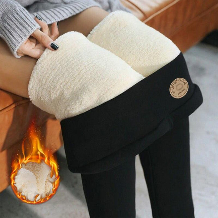 Winter Thick Velvet Leggings Warm Fleece Lined Tights Leggings