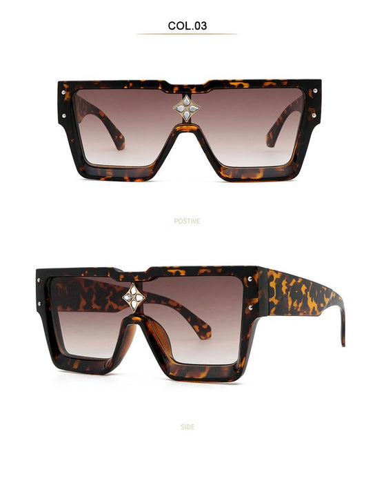 Sunglasses men's and women's Square Rhinestone Sunglasses