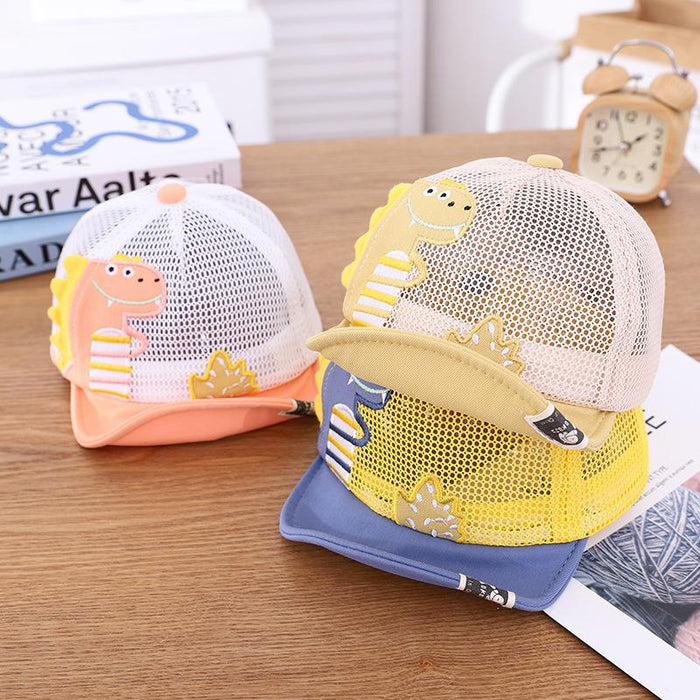 Children's Summer Outdoor Cute Dinosaur Print Mesh Cap