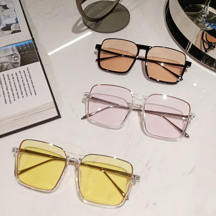 Fashion Simple Square Large Frame Personalized Sunglasses