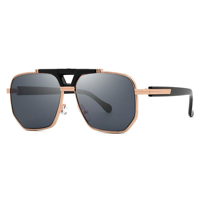 Men's and women's metal double beam Sunglasses