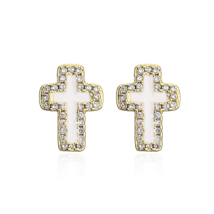 Fashion Pop Cross Zircon Women's Earrings