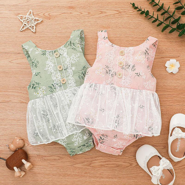 Summer Baby Girl Lace Flower Jumpsuit
