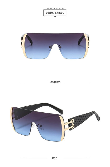Metal conjoined Sunglasses gradient UV protection