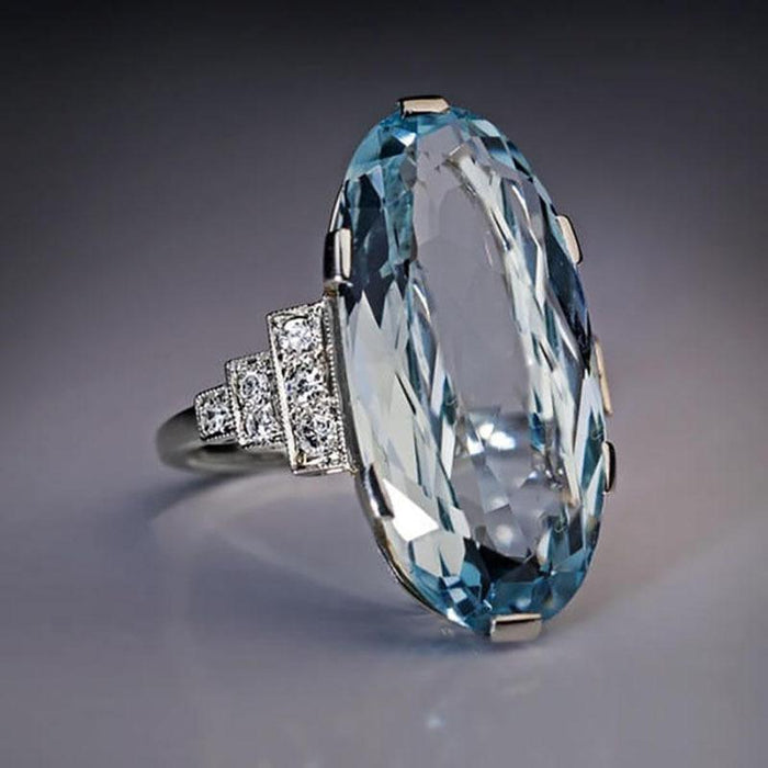 Round Blue Hazelite Ring