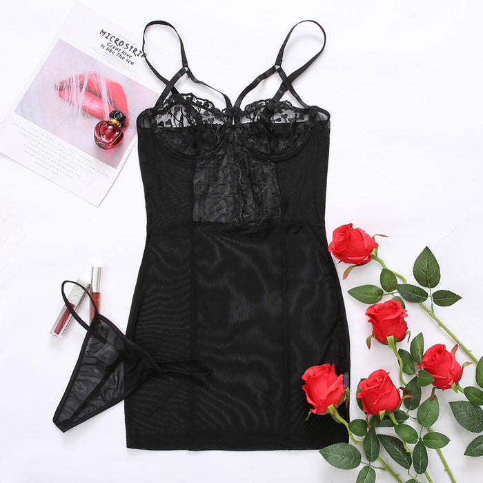Women Lace Sexy Slim Nightdress Homewear Chemise