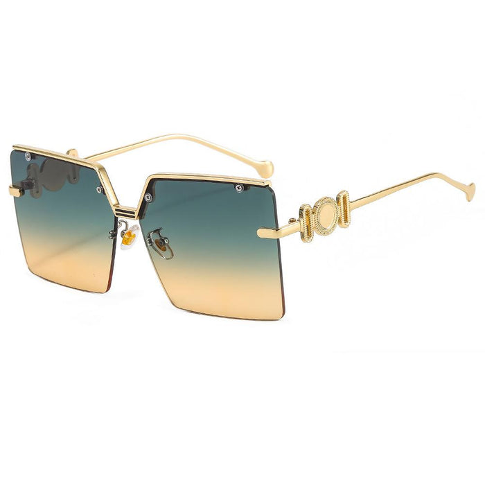 Sunglasses half frame metal gradient Sunglasses