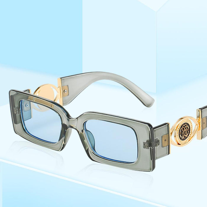 Square small frame metal sunglasses
