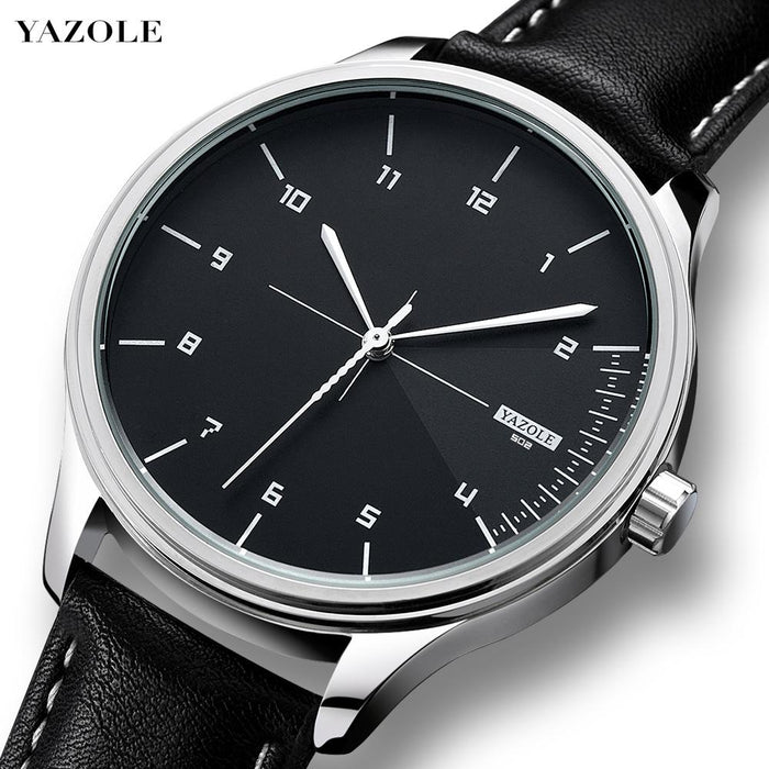 YAZOLE Top Brand Luxury Fashion Simple and Stylish Waterproof Watch For Men Sport Watches Leather Casual