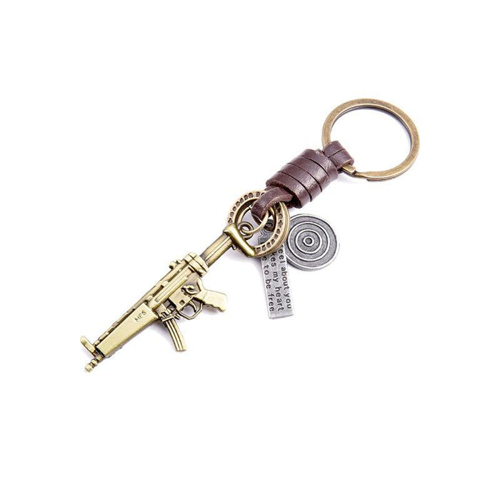 Vintage key chain punk leather metal key chain creative personality key chain