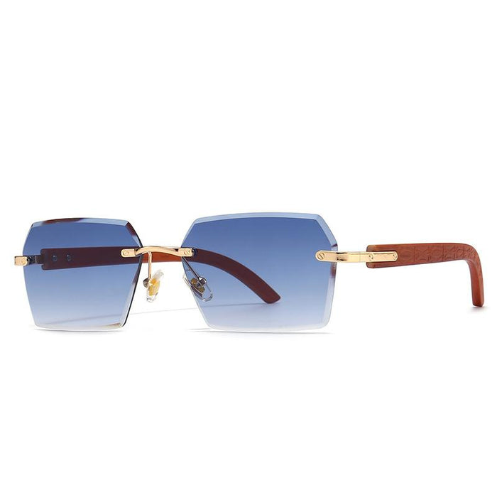 Men's and women's small frame personalized metal rimless Sunglasses