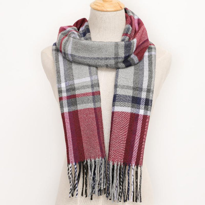 Winter Tassel Lattice Warm Scarves