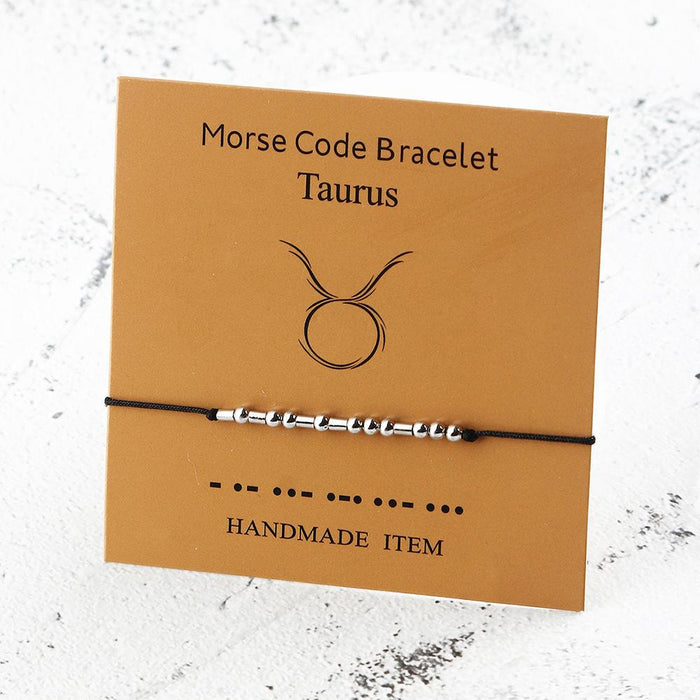 Twelve Constellations Morse Code Bracelet With Card