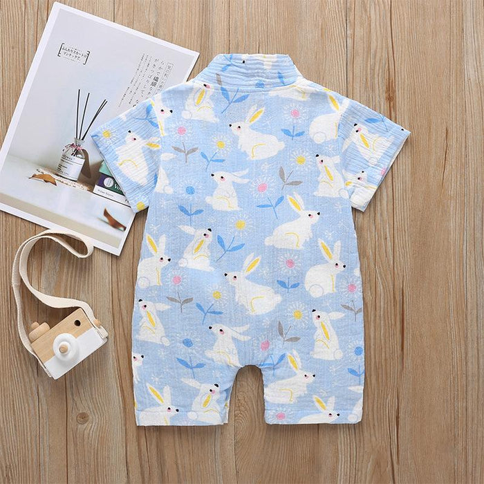 Boys' and Girls' Short Sleeved Soft Printed Romper