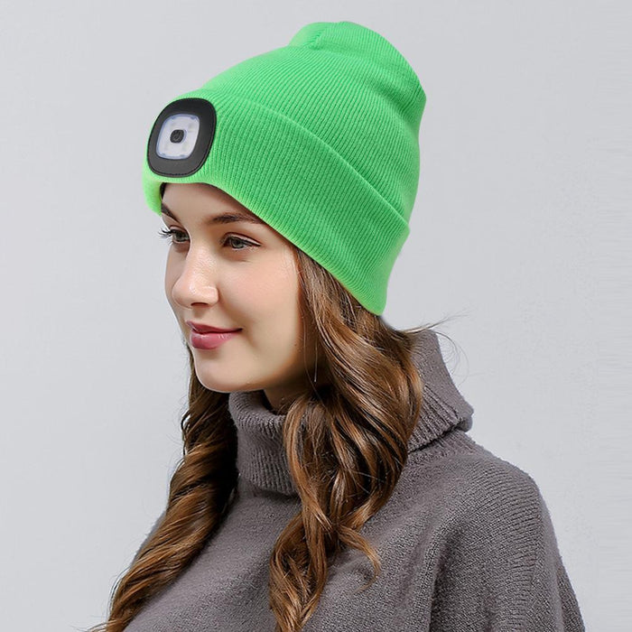 Rechargeable Usb Led Light Keep Warm Beanie