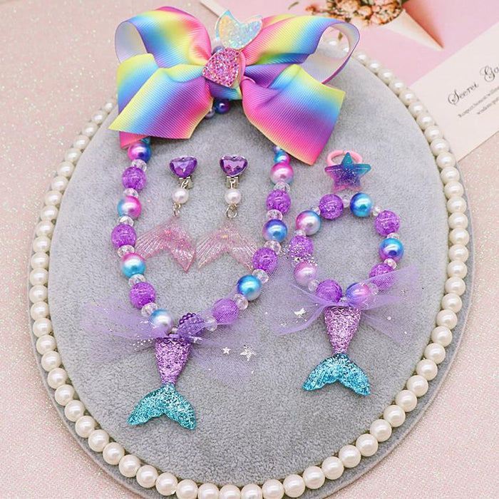 Children's Jewelry Set Mermaid Ocean Blue Swimsuit Accessories