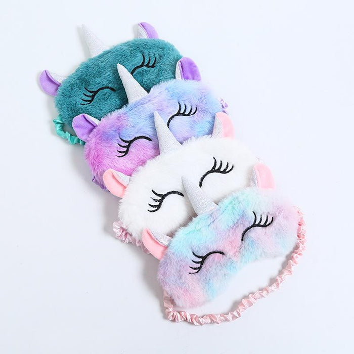 Cartoon Cute Plush Shading Unicorn Blindfold Eye Mask