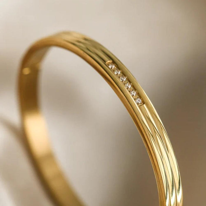 High Quality Stainless Steel Open Gold Bracelet