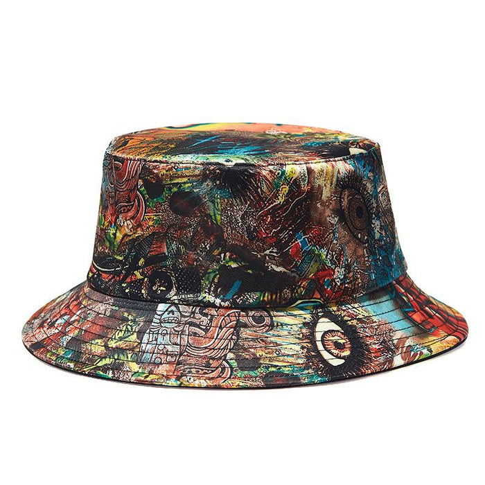 Outdoor Double-sided Graffiti Sunshade Hat Fisherman's Hat