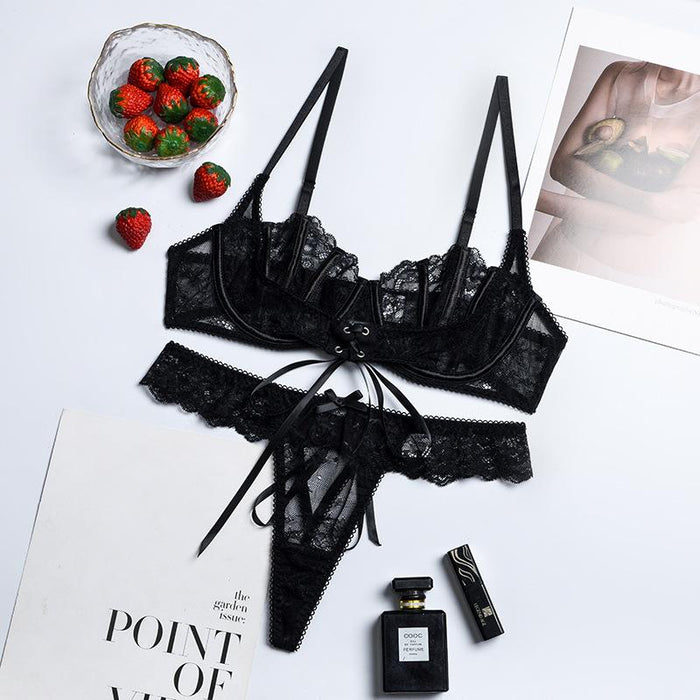 Fashion Lace Suspender Underwear Sexy Lingerie Two-piece Set