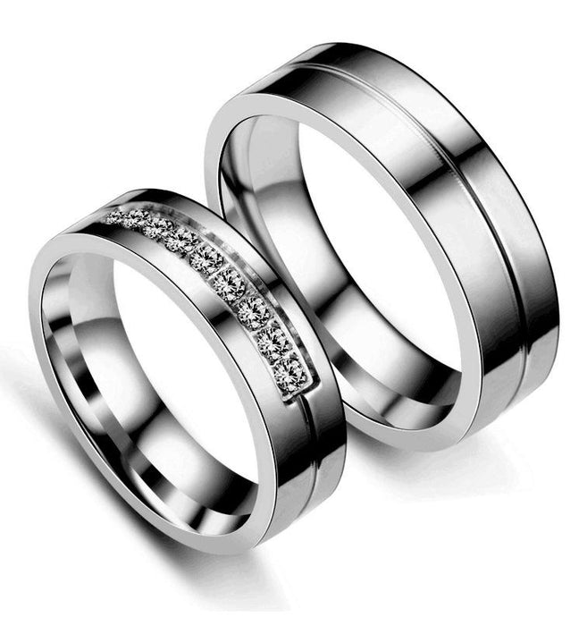Stainless steel ring zircon