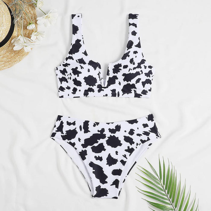 New Women's V-neck Printed Split Bikini