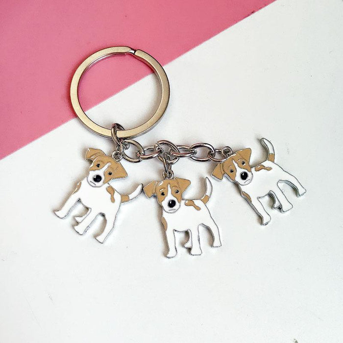 Cartoon Pet Dog Metal Keychain