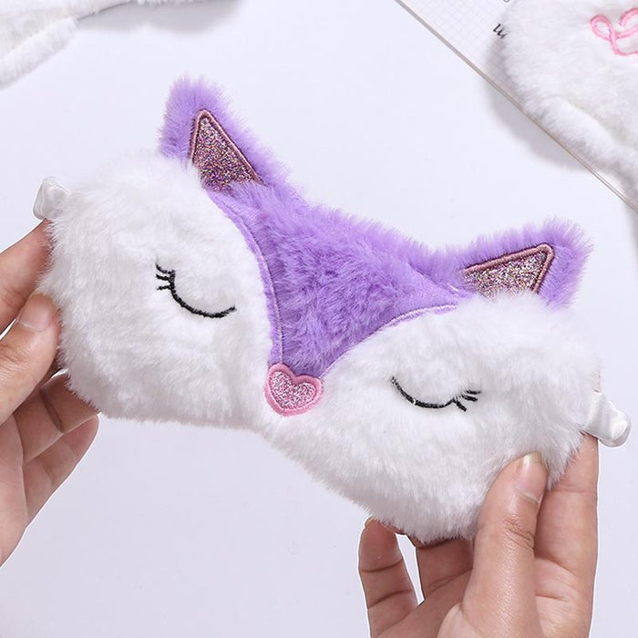 White Cloud Crown Fox Sleeping Shade Eye Mask