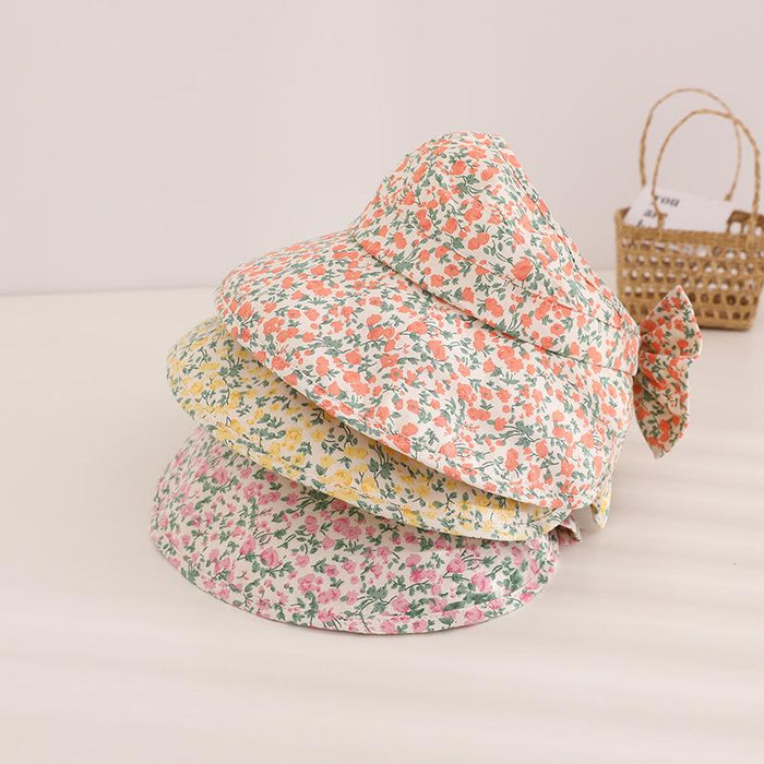 Summer Trendy Floral Print Children's Empty Top Hat