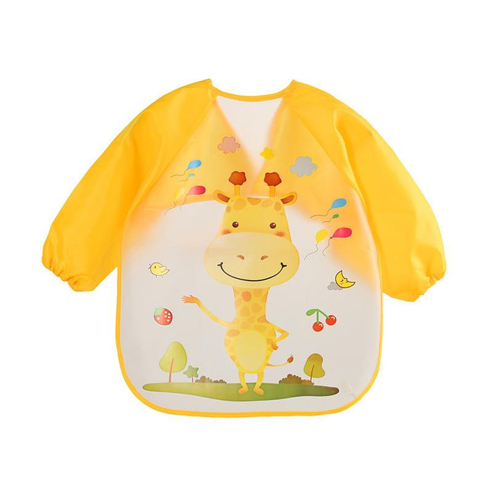 Cute Bibs Waterproof Long Sleeve Apron Children Feeding Smock