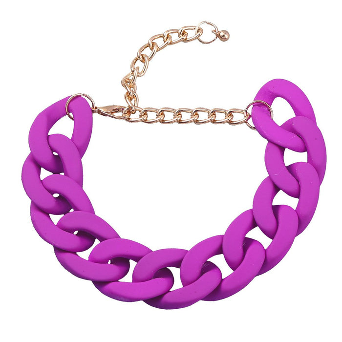 Women‘s Fashion Solid Color Hard Rubber Bracelet