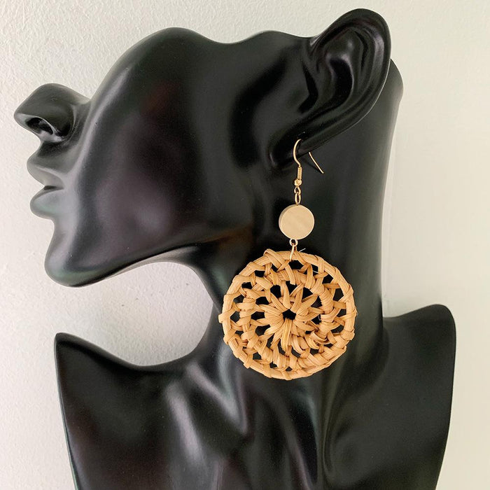 Bohemian Long Handmade Rattan Tassel Earrings