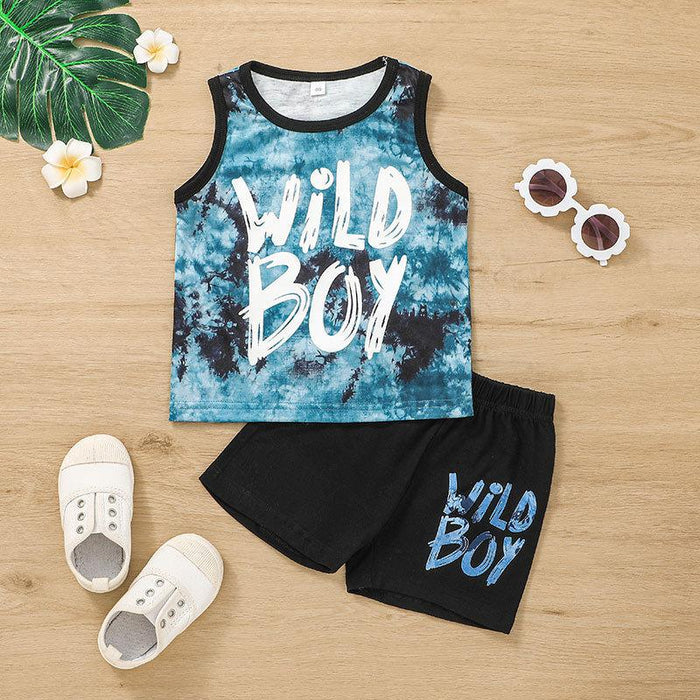 Boys Summer Shorts Sports Vest Shorts Set