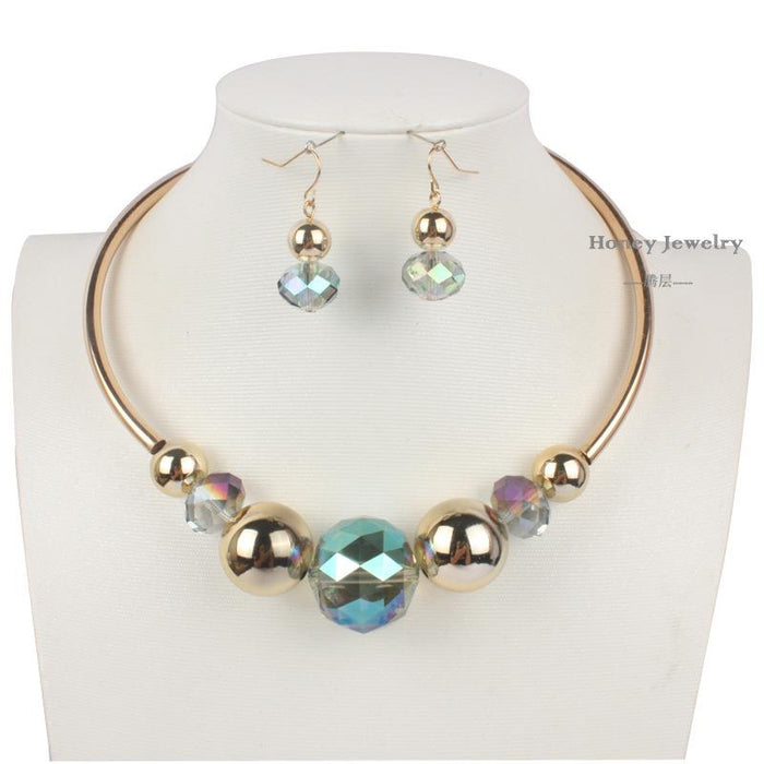 Women's Jewelry Crystal Glass Short Necklace Accessories