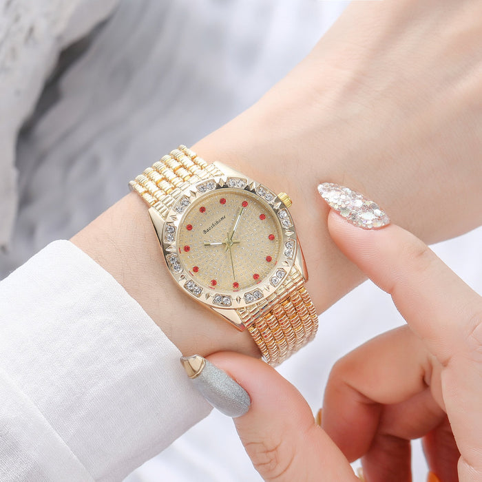 Gold Watch Trendy Steel Band Quartz Casual Couple Fashion Watches