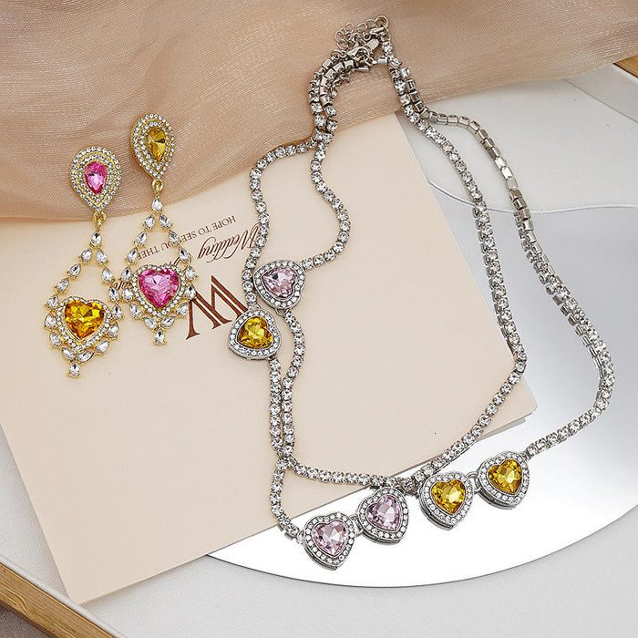 Love Zircon Women's All-match Necklace Clavicle Chain